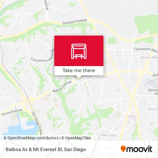 Balboa Av & Mt Everest Bl map