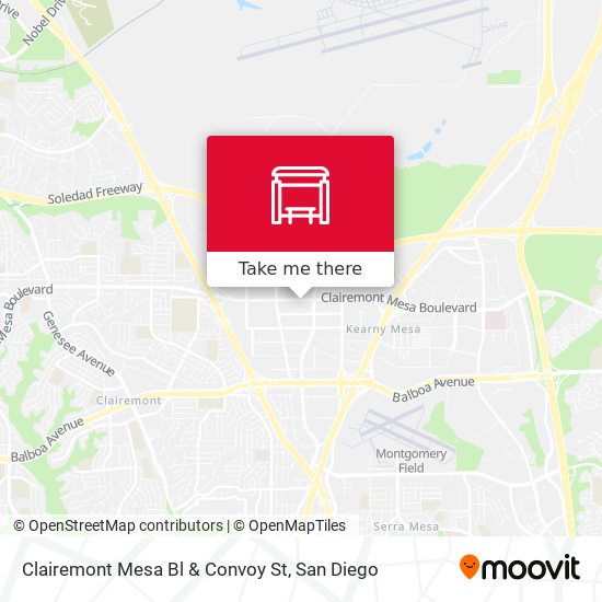 Clairemont Mesa Bl & Convoy St map