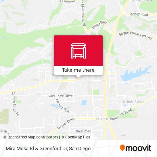 Mira Mesa Bl & Greenford Dr map