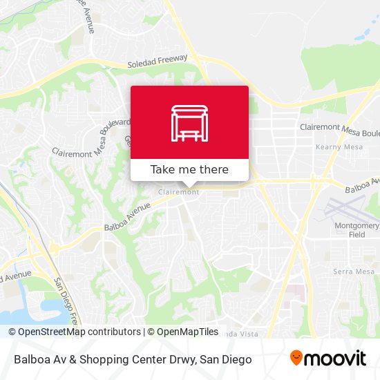 Balboa Av & Shopping Center Drwy map