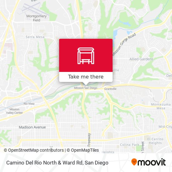 Camino Del Rio North & Ward Rd map