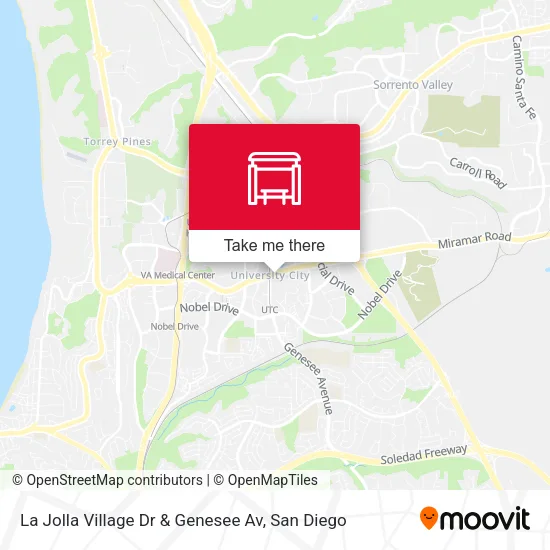 La Jolla Village Dr & Genesee Av map