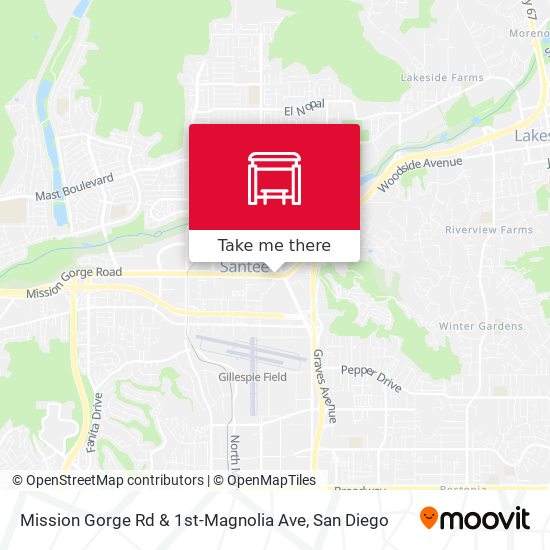 Mission Gorge Rd & 1st-Magnolia Ave map