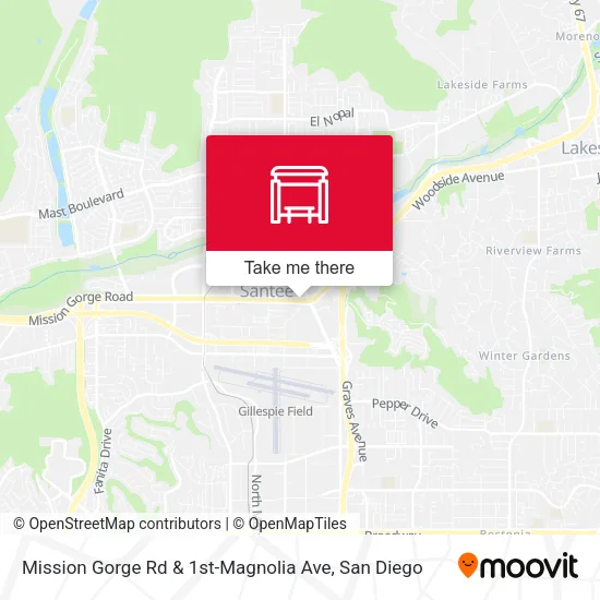 Mapa de Mission Gorge Rd & 1st-Magnolia Ave