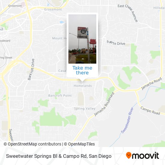 Mapa de Sweetwater Springs Bl & Campo Rd