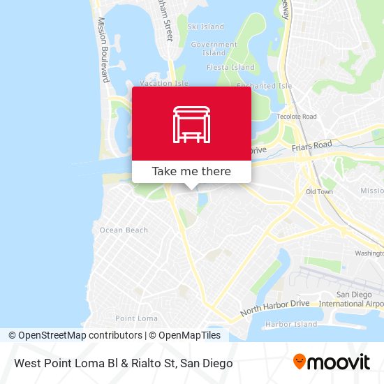 West Point Loma Bl & Rialto St map