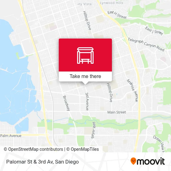 Palomar St & 3rd Av map