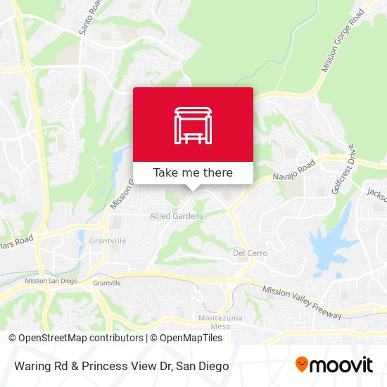 Waring Rd & Princess View Dr map