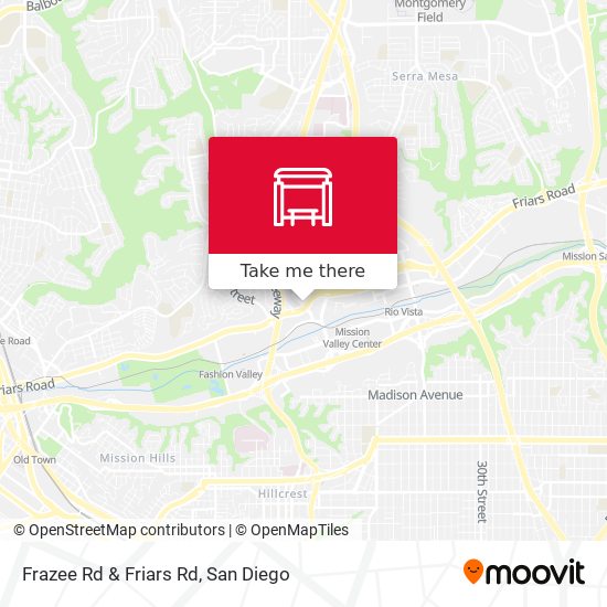 Frazee Rd & Friars Rd map