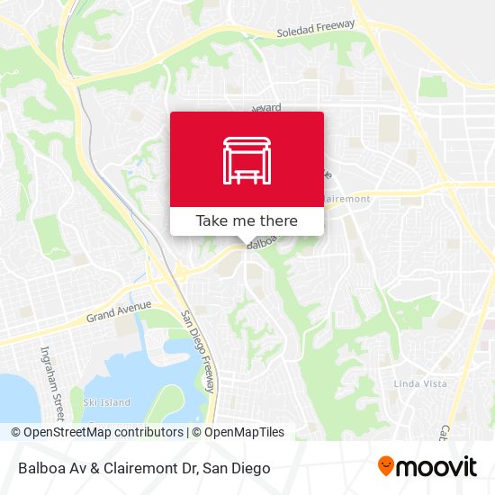 Balboa Av & Clairemont Dr map