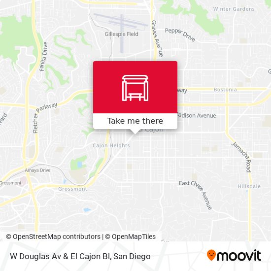 W Douglas Av & El Cajon Bl map