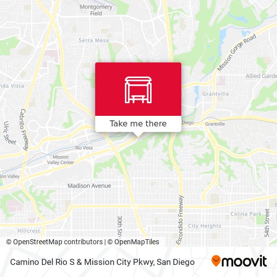 Camino Del Rio S & Mission City Pkwy map