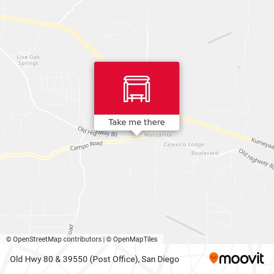 How to get to Old Hwy 80 & 39550 (Post Office) in San Diego by Bus or Cable  Car?
