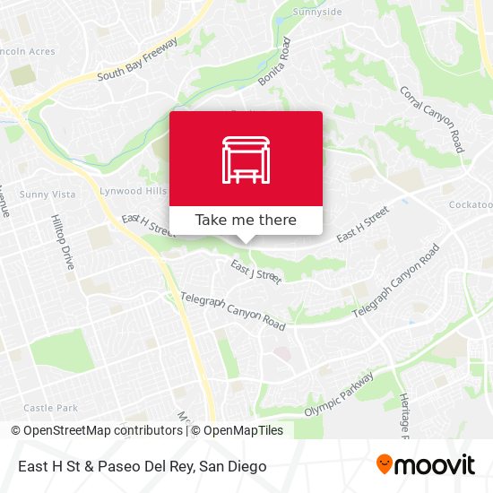 East H St & Paseo Del Rey map