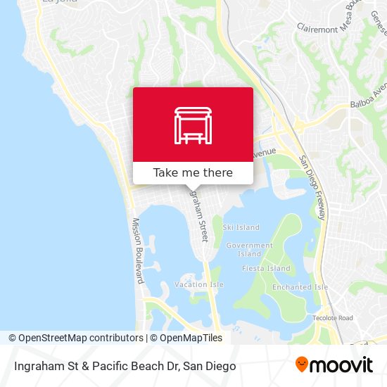 Ingraham St & Pacific Beach Dr map