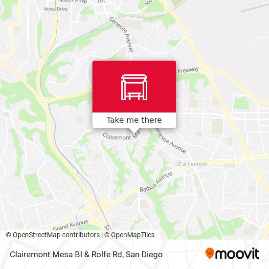 Mapa de Clairemont Mesa Bl & Rolfe Rd