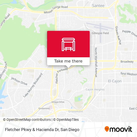 Fletcher Pkwy & Hacienda Dr map