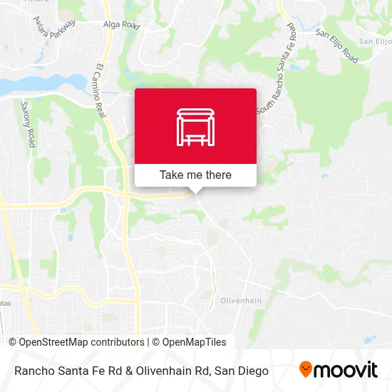Rancho Santa Fe Rd & Olivenhain Rd map