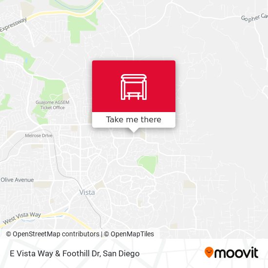 E Vista Way & Foothill Dr map