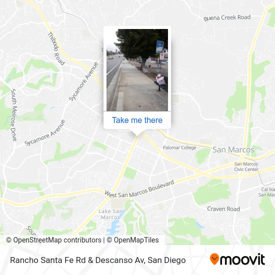 Rancho Santa Fe Rd & Descanso Av map
