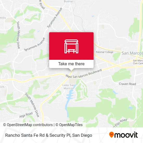 Rancho Santa Fe Rd & Security Pl map