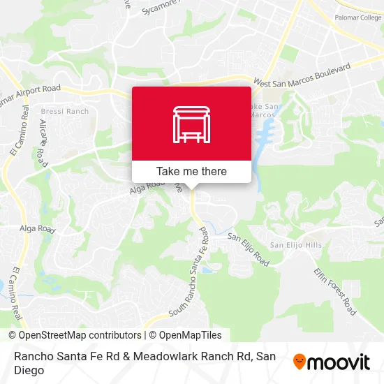 Rancho Santa Fe Rd & Meadowlark Ranch Rd map