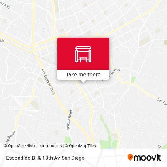 Escondido Bl & 13th Av map