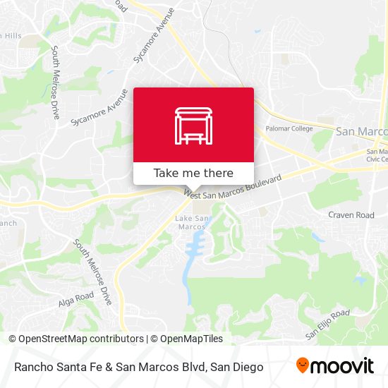 Rancho Santa Fe & San Marcos Blvd map
