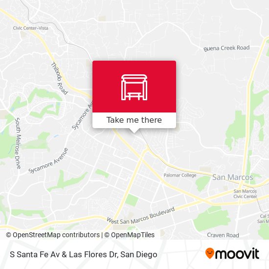 S Santa Fe Av & Las Flores Dr map