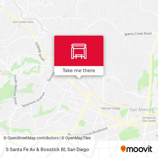 S Santa Fe Av & Bosstick Bl map