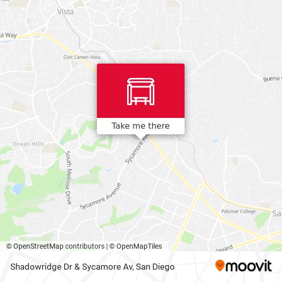 Shadowridge Dr & Sycamore Av map