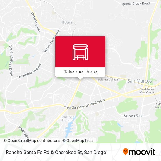 Mapa de Rancho Santa Fe Rd & Cherokee St