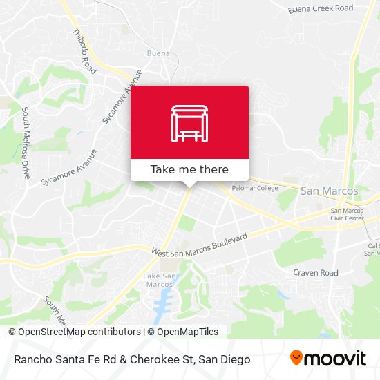 Rancho Santa Fe Rd & Cherokee St map