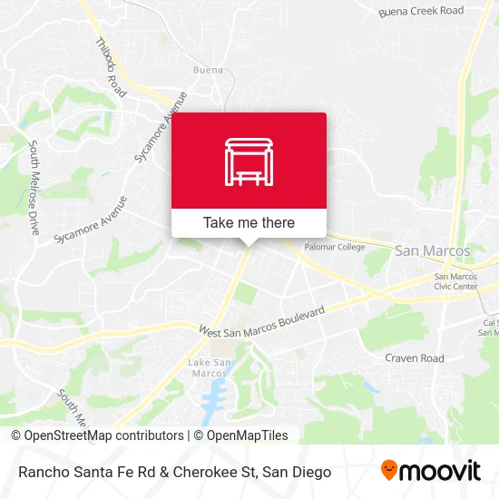 Rancho Santa Fe Rd & Cherokee St map
