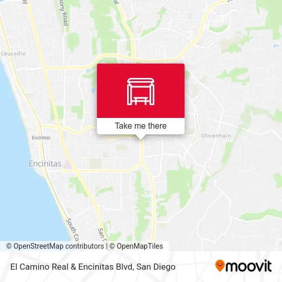 El Camino Real & Encinitas Blvd map