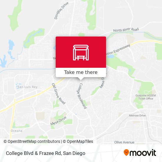 College Blvd & Frazee Rd map