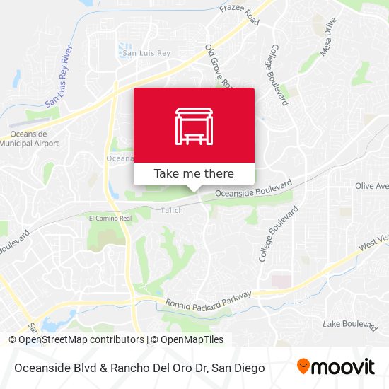 Oceanside Blvd & Rancho Del Oro Dr map