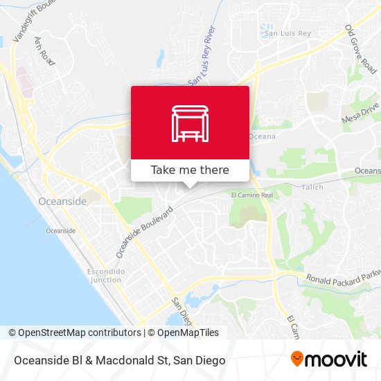 Oceanside Bl & Macdonald St map