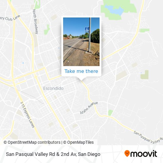 Mapa de San Pasqual Valley Rd & 2nd Av