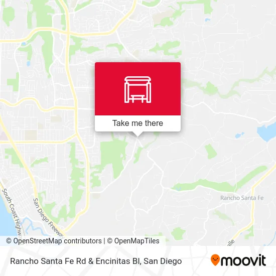 Rancho Santa Fe Rd & Encinitas Bl map