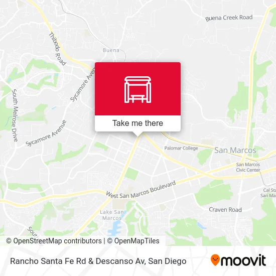 Rancho Santa Fe Rd & Descanso Av map