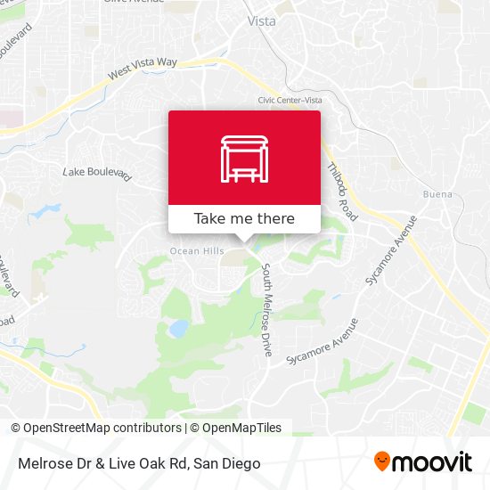 Melrose Dr & Live Oak Rd map