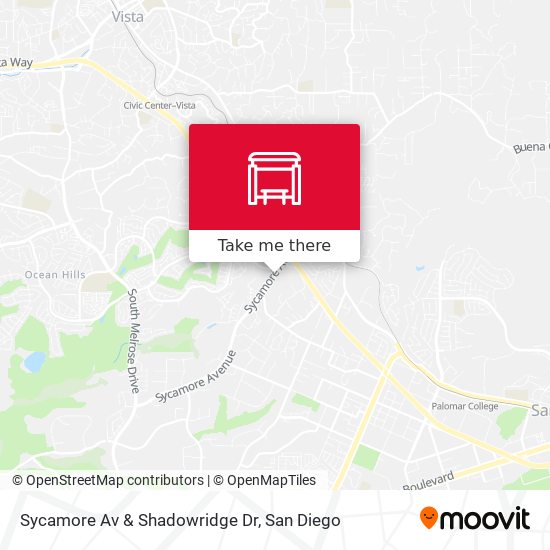 Sycamore Av & Shadowridge Dr map