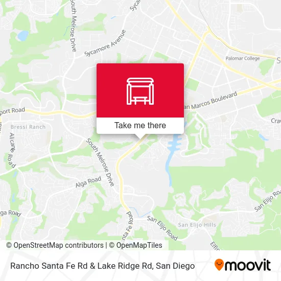 Rancho Santa Fe Rd & Lake Ridge Rd map
