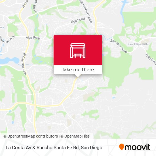 La Costa Av & Rancho Santa Fe Rd map