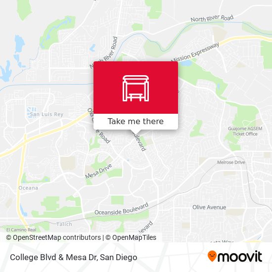 College Blvd & Mesa Dr map