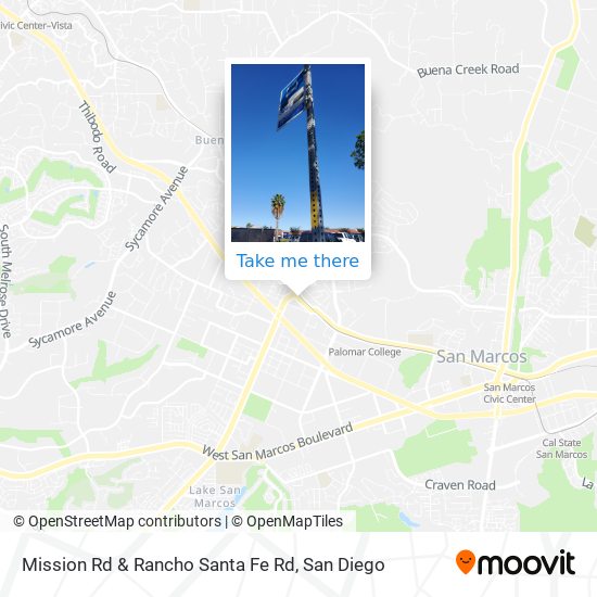 Mission Rd & Rancho Santa Fe Rd map