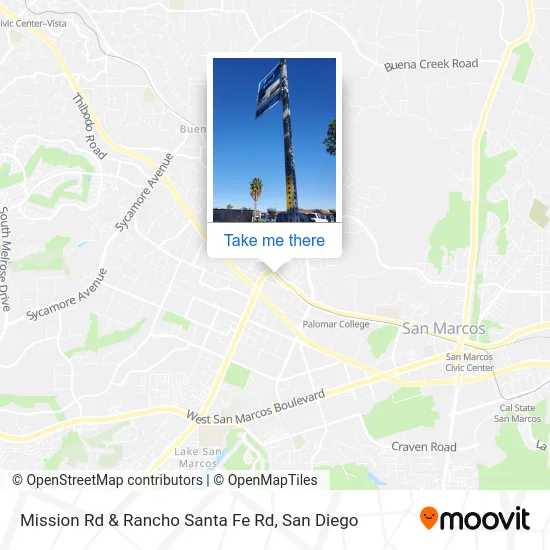 Mission Rd & Rancho Santa Fe Rd map