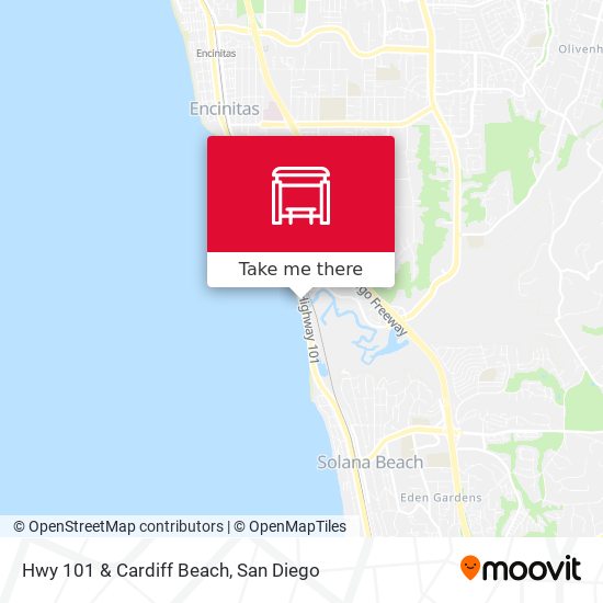Hwy 101 & Cardiff Beach map