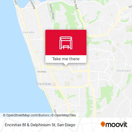 Encinitas Bl & Delphinium St map